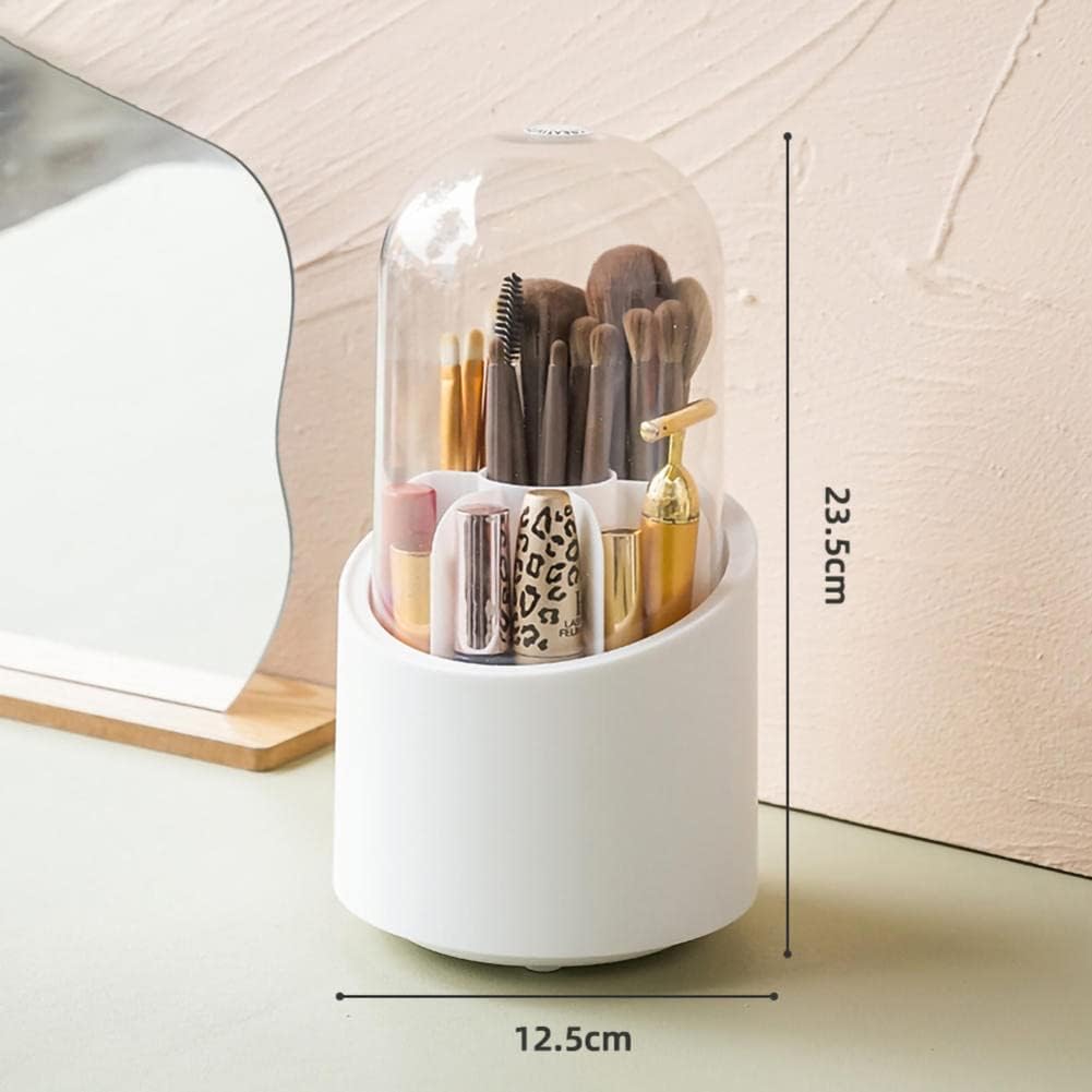 Brush Container Makeup Brush Holder Dust-proof Rotating Plastic Lipstick