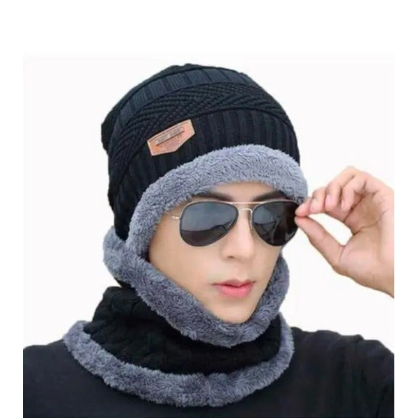 Head & Neck Cap Beanies Combo – Woolen Winter Beanie Cap With Neck